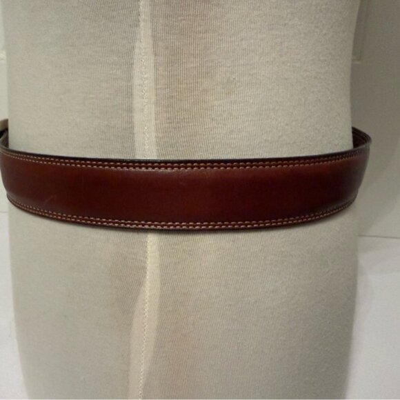 COACH MENS BELT BRITISH TAN BROWN LEATHER BRASS BUCKLE SIZE 38 ACCESSORY USA - Picture 4 of 13